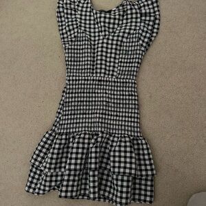 Sugarlips Black and White Gingham Mini Dress